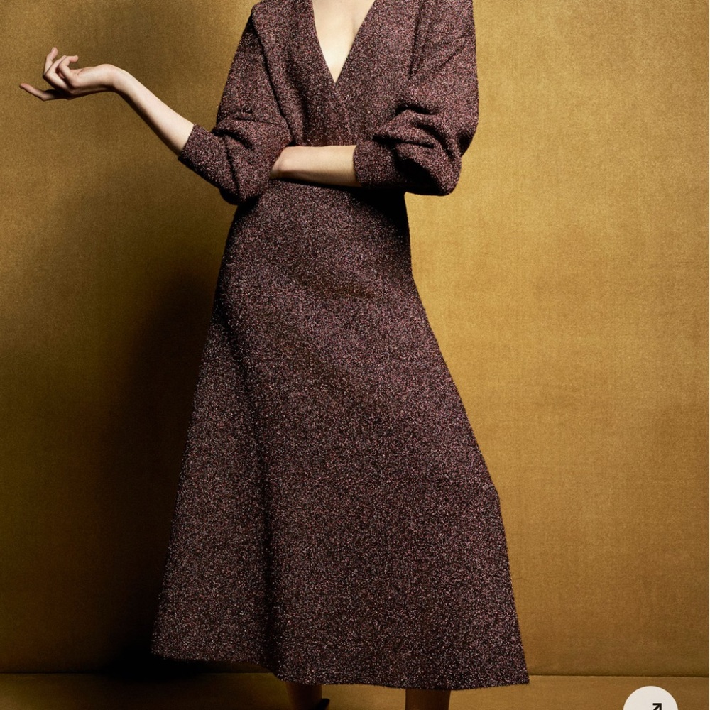 COS Brown Midi A-Line Skirt